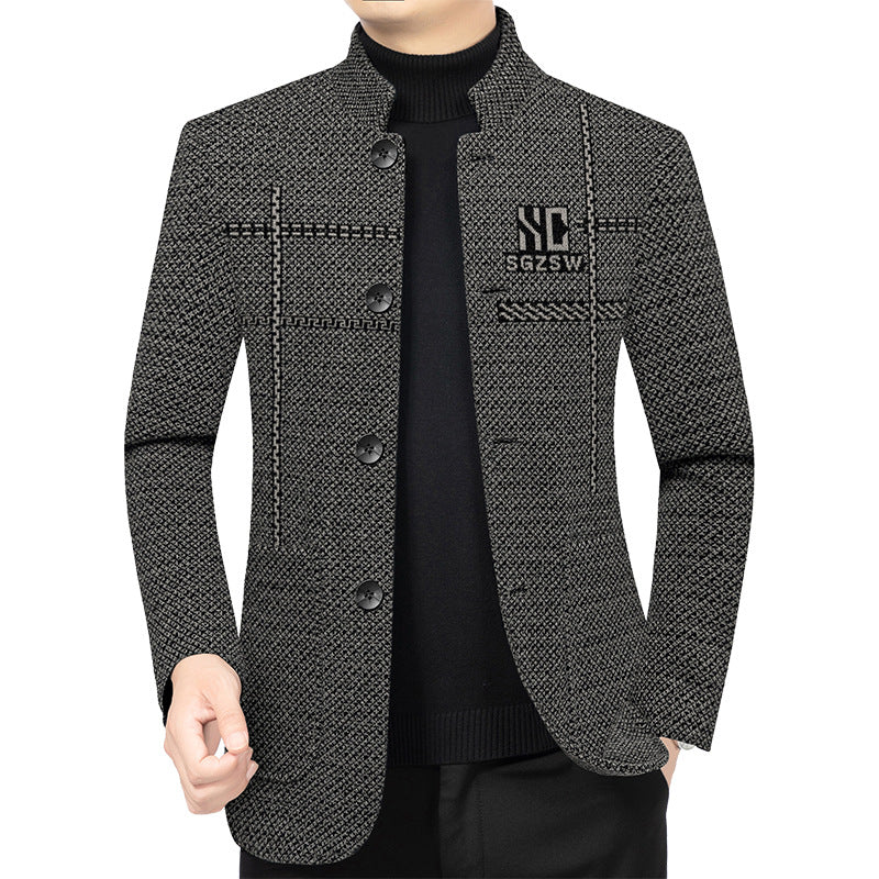 Herren Sakko-Cardigan mit wärmender Teddyfutter und Stehkragen Shop Nory