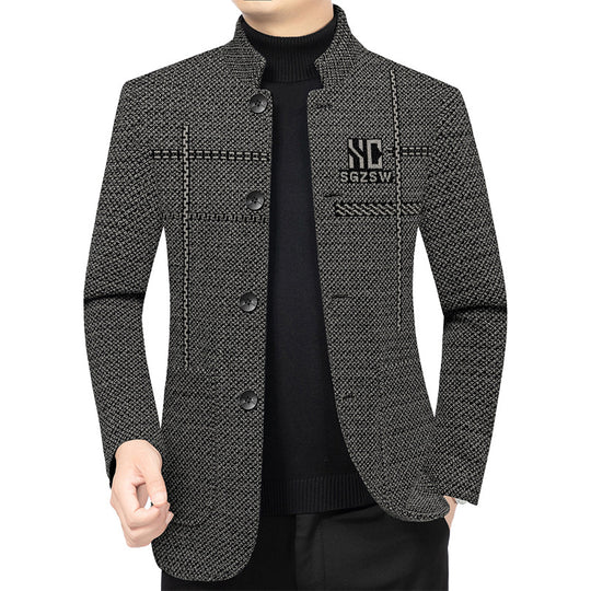 Herren Sakko-Cardigan mit wärmender Teddyfutter und Stehkragen Shop Nory