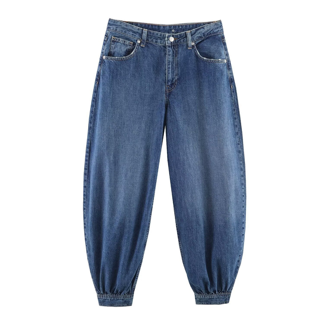 Damen Tapered Jeans mit elastischem Bündchen und bequemer Passform