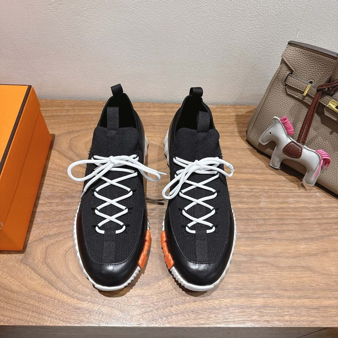 Damen Sportliche Sneakers mit elastischer Strickoberfläche und rutschfester Sohle