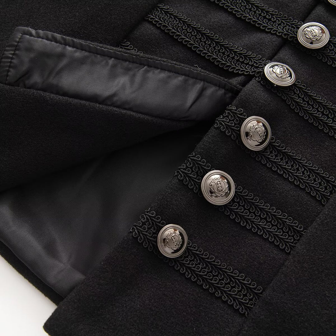 Damen Kurzjacke im Military‑Stil mit Stehkragen und Zierknopfleiste Shop Nory