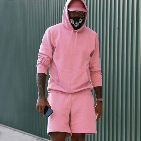 Herren Hoodie-Shorts-Set mit Kängurutasche