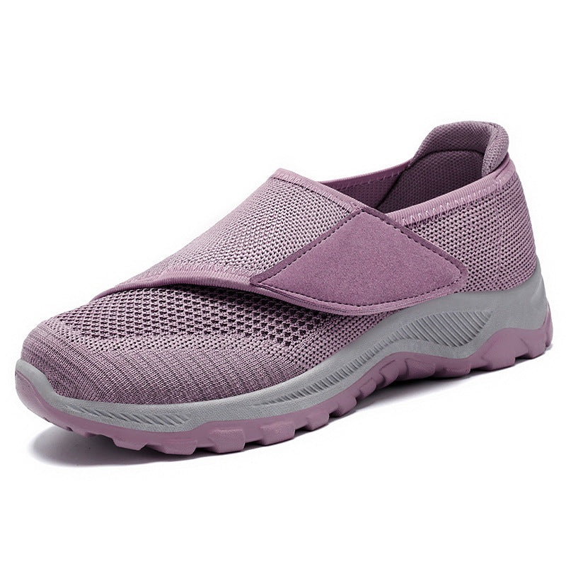 Damen nan verstellbarer Strick-Slip-On Wandersneaker mit Klettverschluss und profilierter Dämpfungssohle Shop Nory