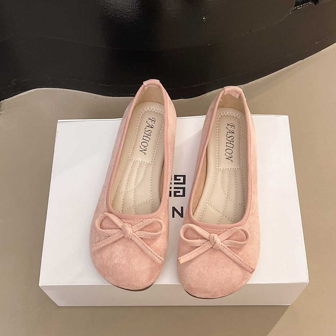 Damen elegante Ballerinas mit zierlichem Schleifendetail