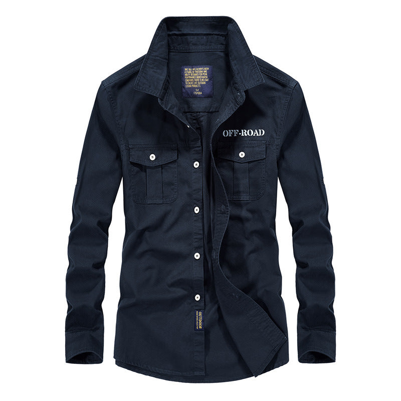 Herren Field-Hemdjacke mit Brusttaschen und Offroad-Print Shop Nory