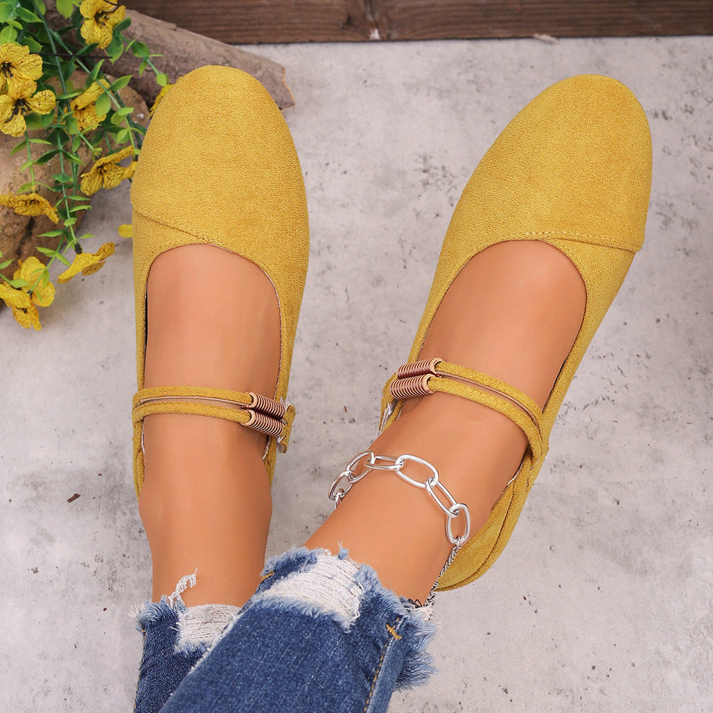 Damen Ballerinas mit verstellbarem Riemen