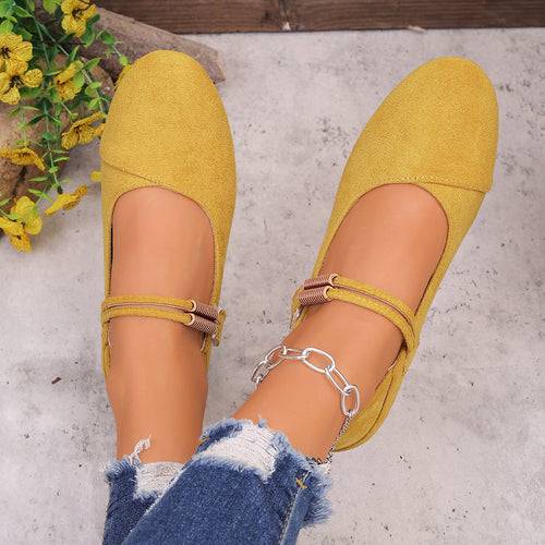 Damen Ballerinas mit verstellbarem Riemen