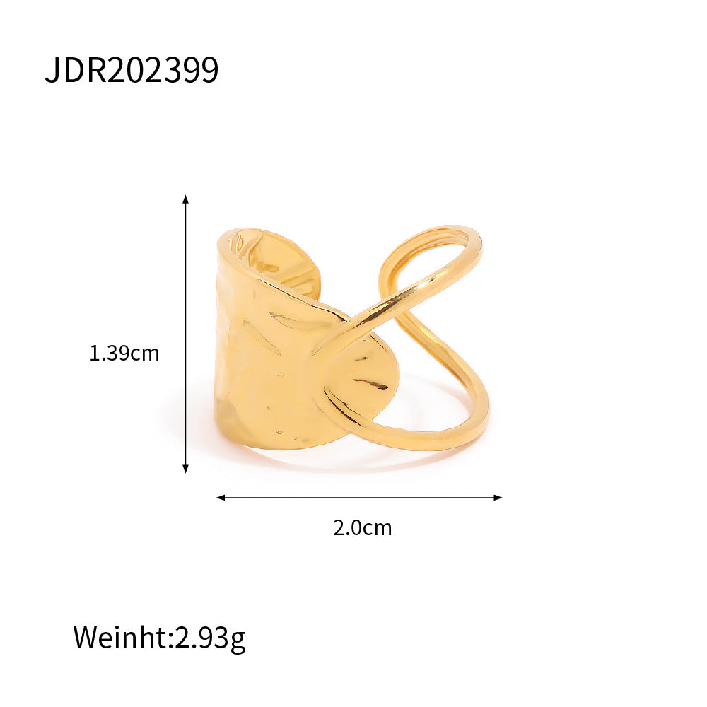 Damen Offener Ring mit elegantem Wickeldesign aus hypoallergenem Edelstahl Shop Nory