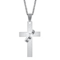 Damen Halskette mit graviertem Kreuzanhänger und einem Ring-Element Shop Nory
