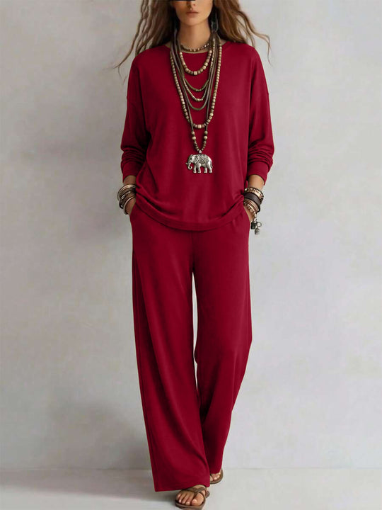 Damen Loungewear-Set mit weitem Bund und Oversize-Langarmshirt Shop Nory