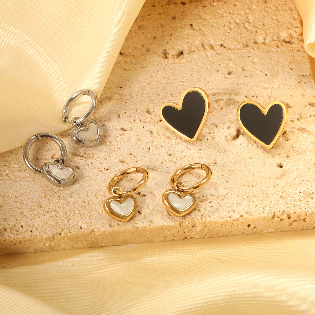 Damen Ohrhänger mit herzförmigem Design und elegantem Ringverschluss Shop Nory