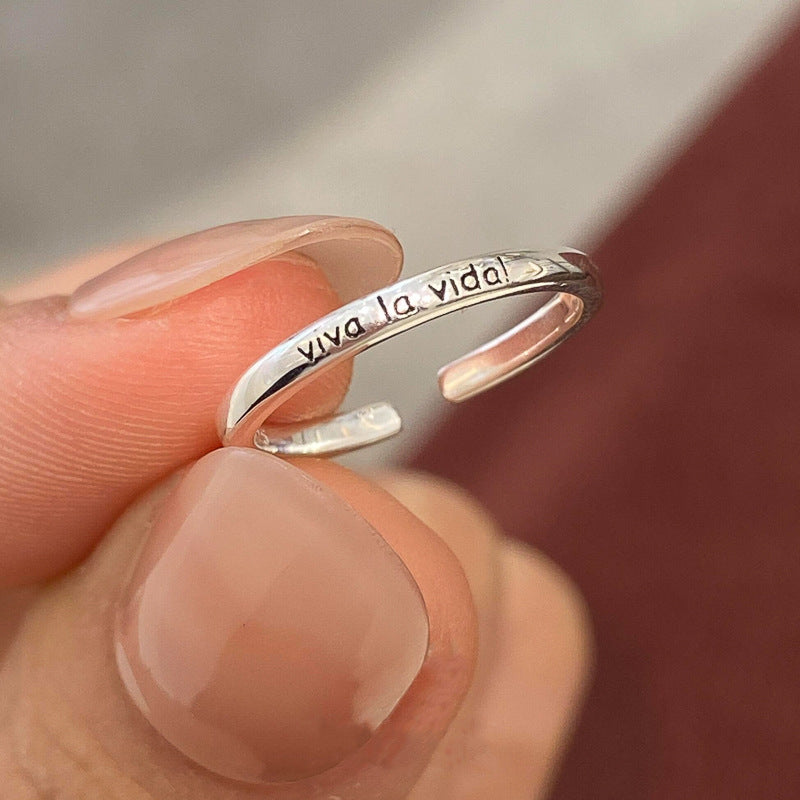 Damen Offener Finger-Ring mit gravierter Botschaft Shop Nory