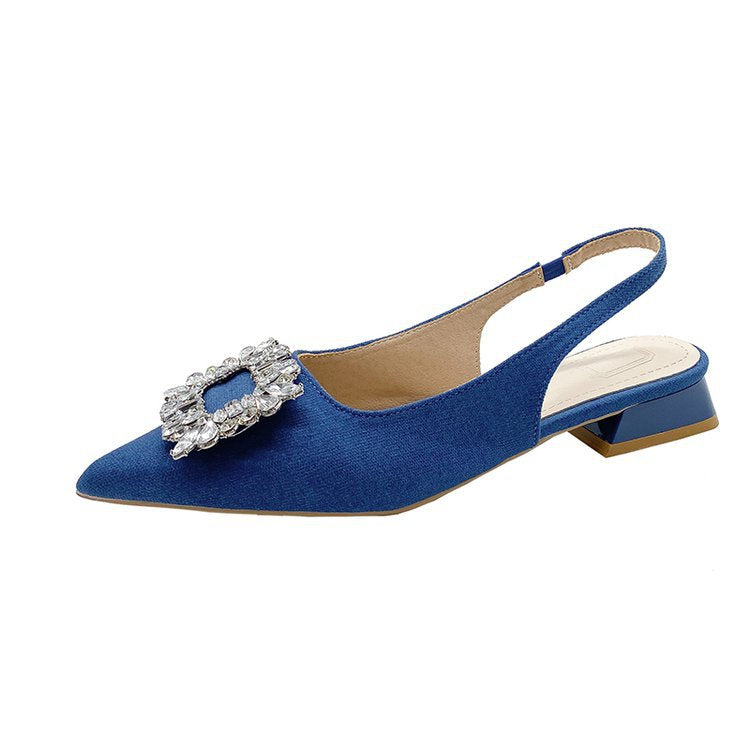Damen Slingback-Pumps mit funkelndem Strassakzent