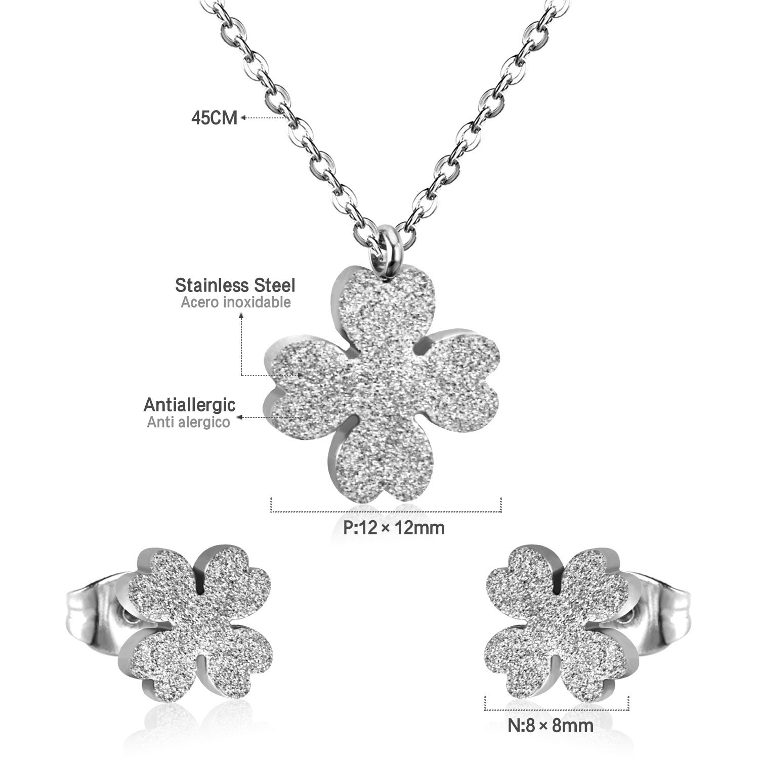 Damen Schmuckset mit funkelnden Blumenanhängern Shop Nory