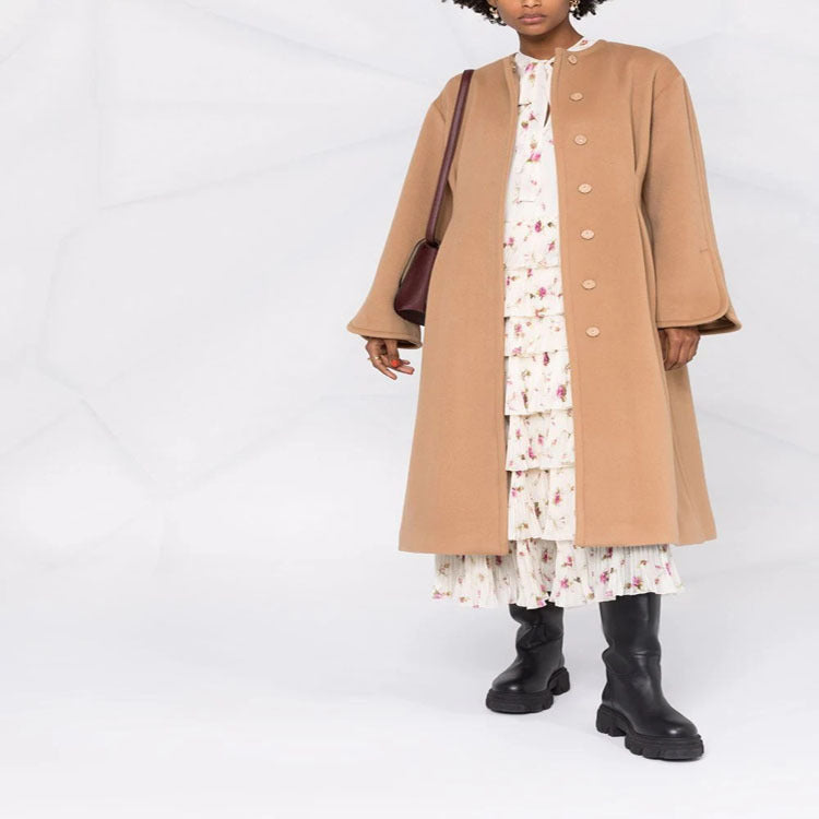 Damen Wollmix-Mantel im Kimono-Schnitt mit Bindegürtel und verdeckter Knopfleiste Shop Nory