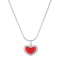 Damen Halskette mit Herzanhänger aus Edelstahl und rotem Zirkonia Shop Nory