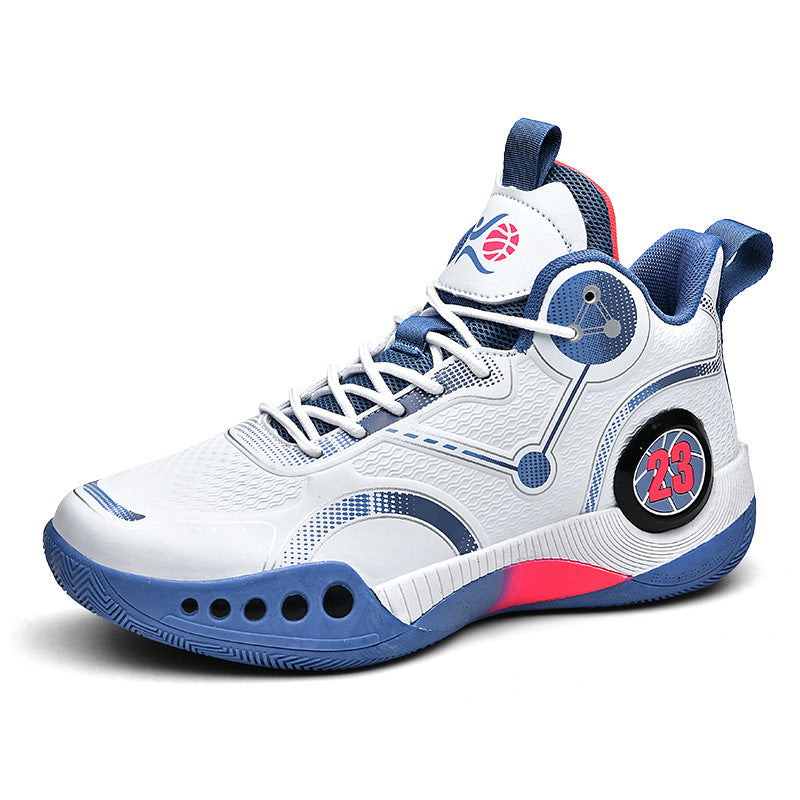 Herren gepolsterter High-Top Basketballschuh mit holografischen Akzenten und griffiger Gummilaufsohle Shop Nory