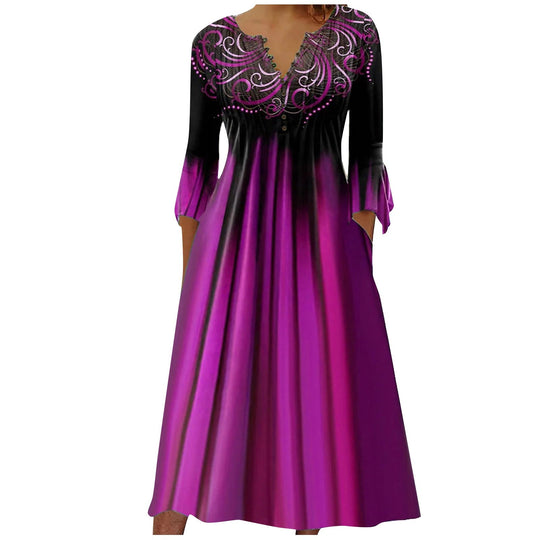 Damen Midikleid mit eleganter Bestickung und fließendem Schnitt