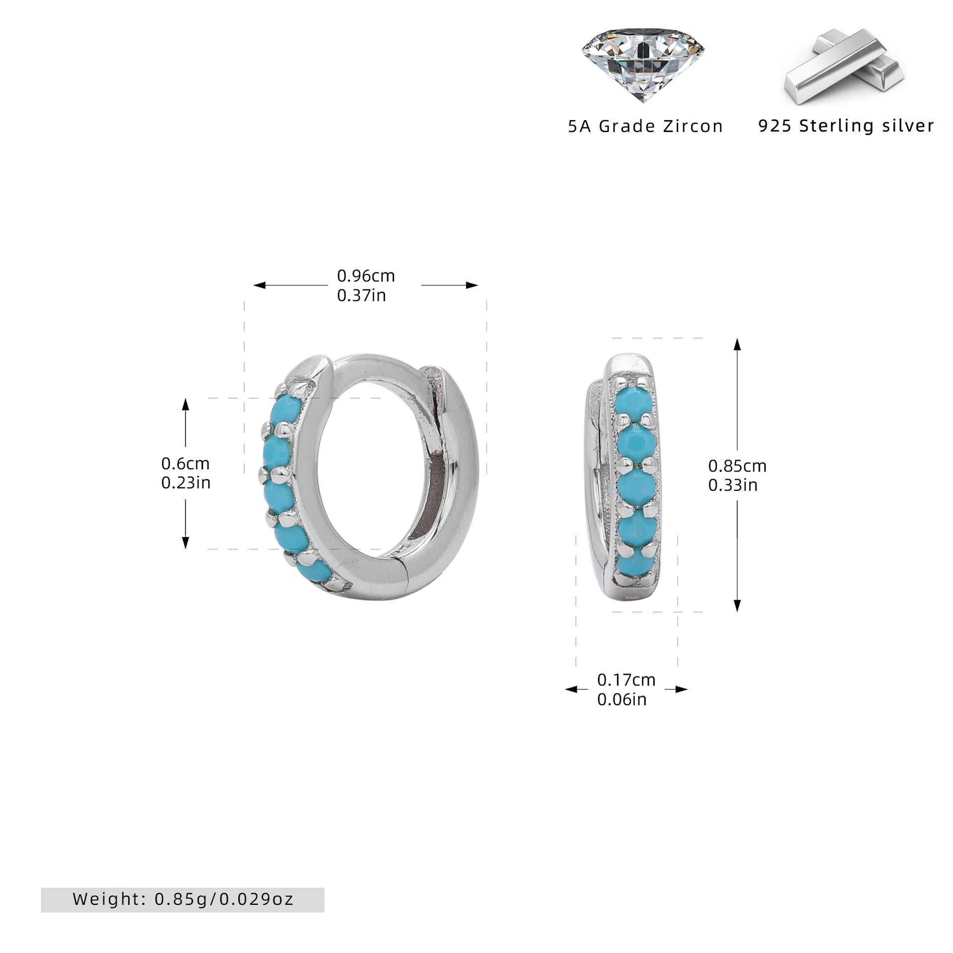 Damen Creolen mit funkelnden Zirkonsteinen aus hochwertigem 925 Sterling Silber Shop Nory