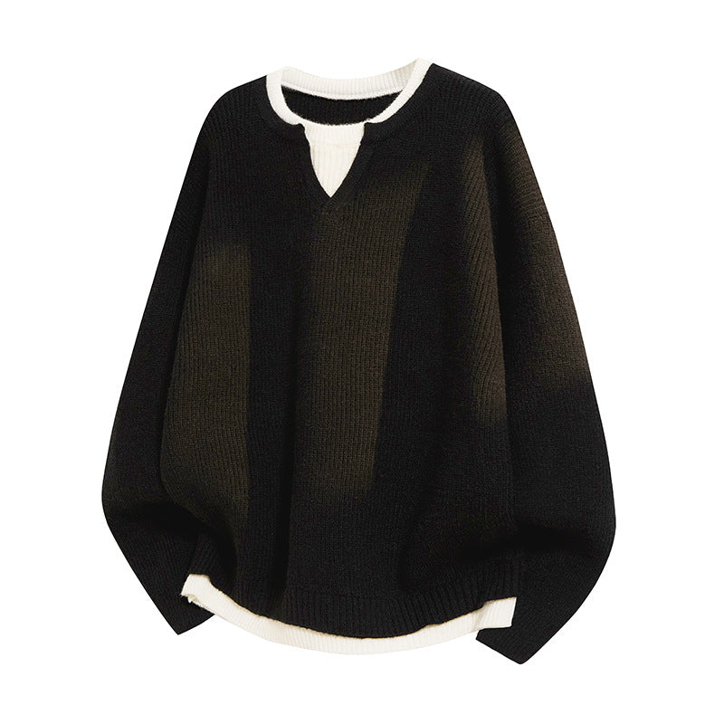 Damen Eleganter lässiger Pullover mit V-Ausschnitt und weitem Schnitt Shop Nory
