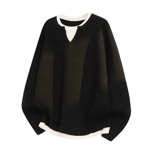 Damen Eleganter lässiger Pullover mit V-Ausschnitt und weitem Schnitt Shop Nory