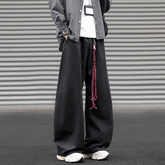Herren Weit geschnittene Bundfaltenhose im Streetwear-Look mit extra weitem Bein Shop Nory