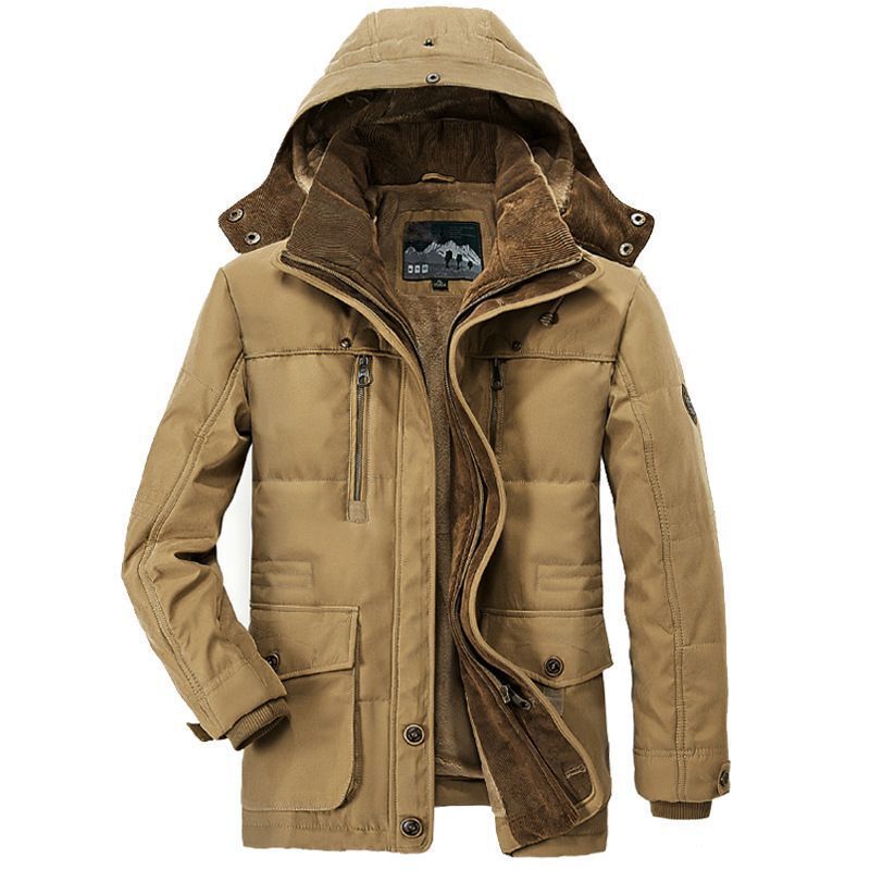 Herren Canvas-Parka mit Cord-Innenkragen, abnehmbarer Kapuze und wärmender Thermofütterung Shop Nory