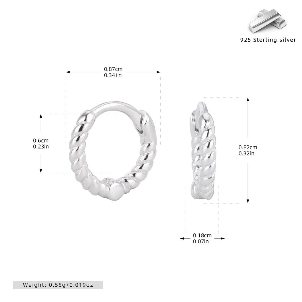 Damen Creolen mit gedrehtem Design aus 925 Sterlingsilber Shop Nory