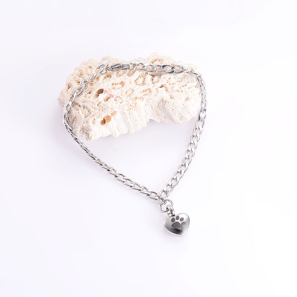 Damen Armband mit Herzanhänger und Pfotenmotiv Shop Nory