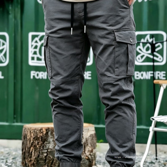 Herren Kordelzug-Cargohose im Joggerstil mit elastischen Bündchen & Mehrfachtaschen Shop Nory