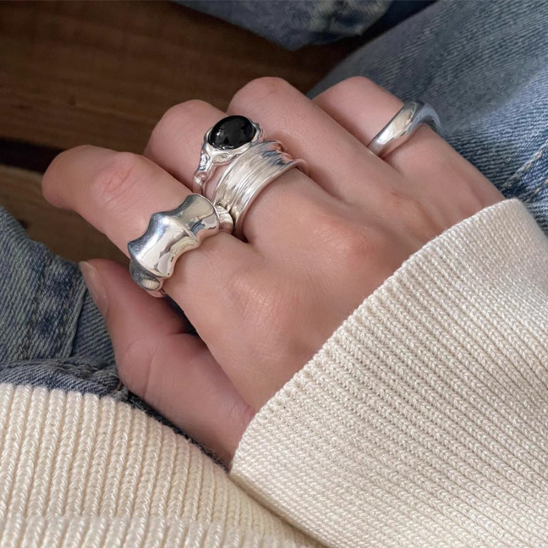 Damen modischer und stilvoller Ring mit geschwungenem Design Shop Nory