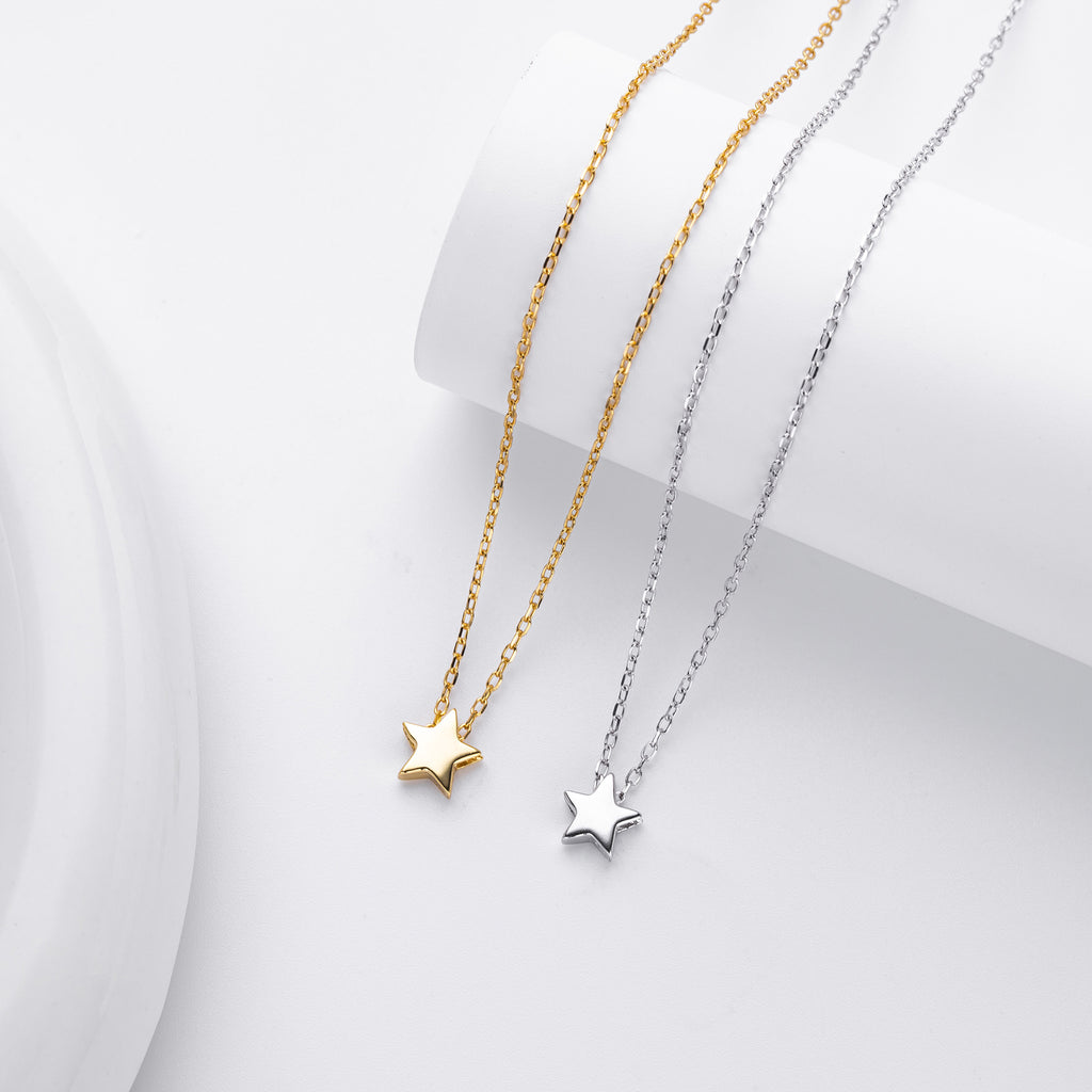Damen Halskette mit funkelndem Sternanhänger aus hochwertigem 925 Sterling Silber Shop Nory