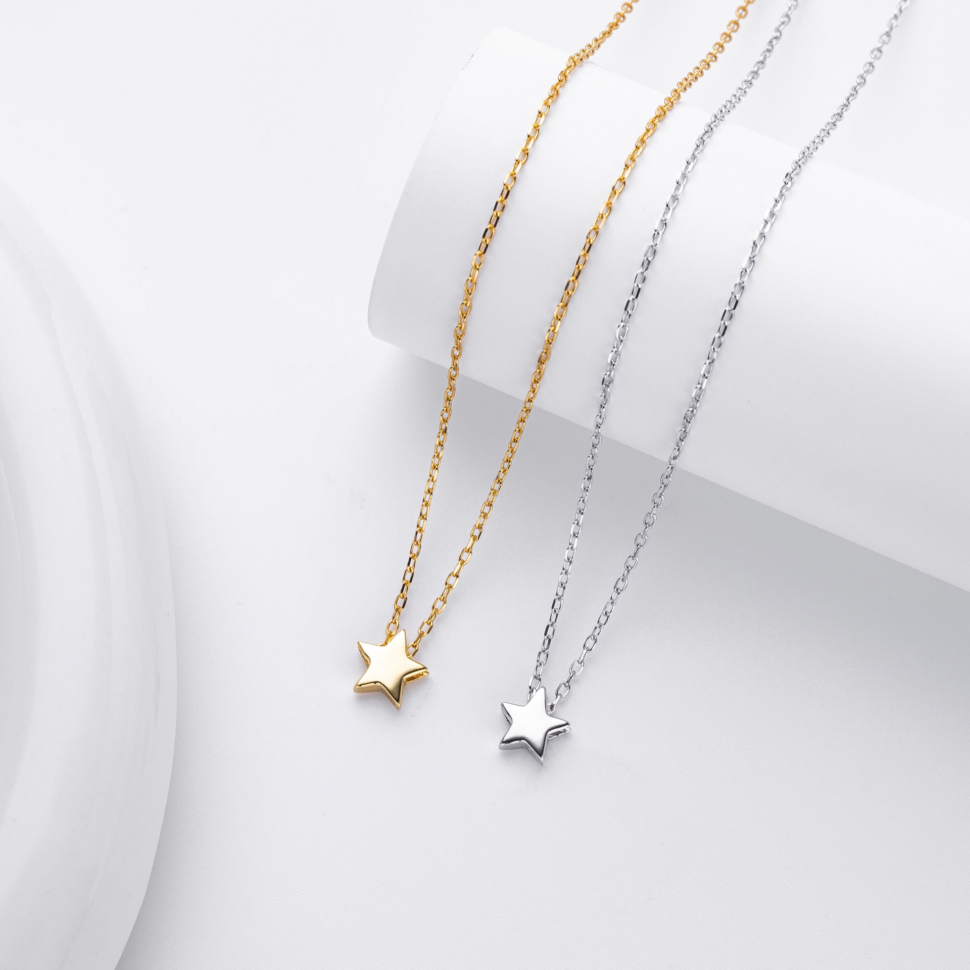 Damen Halskette mit funkelndem Sternanhänger aus hochwertigem 925 Sterling Silber Shop Nory