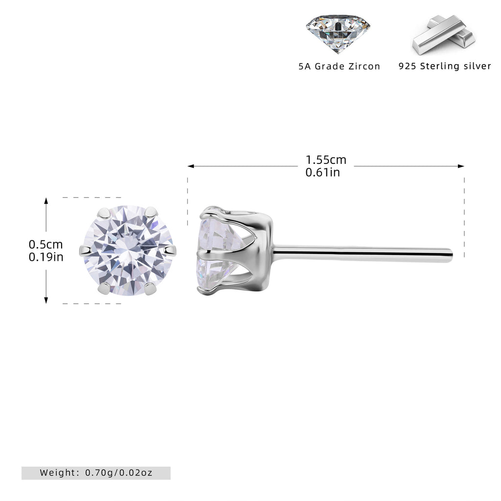 Damen Ohrstecker mit funkelnden 5A Zirkonsteinen aus hochwertigem 925 Sterling Silber Shop Nory
