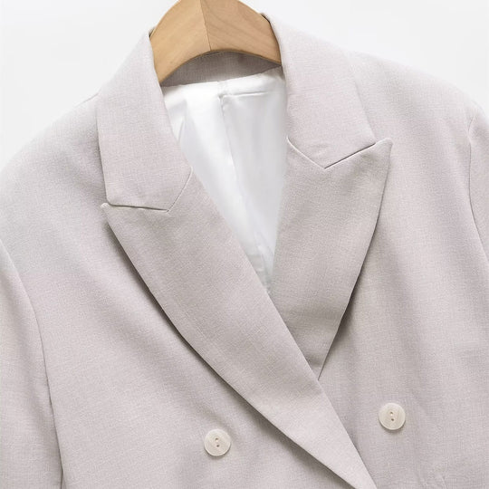 Damen Cropped Doppelreiher-Blazer mit Reverskragen Shop Nory