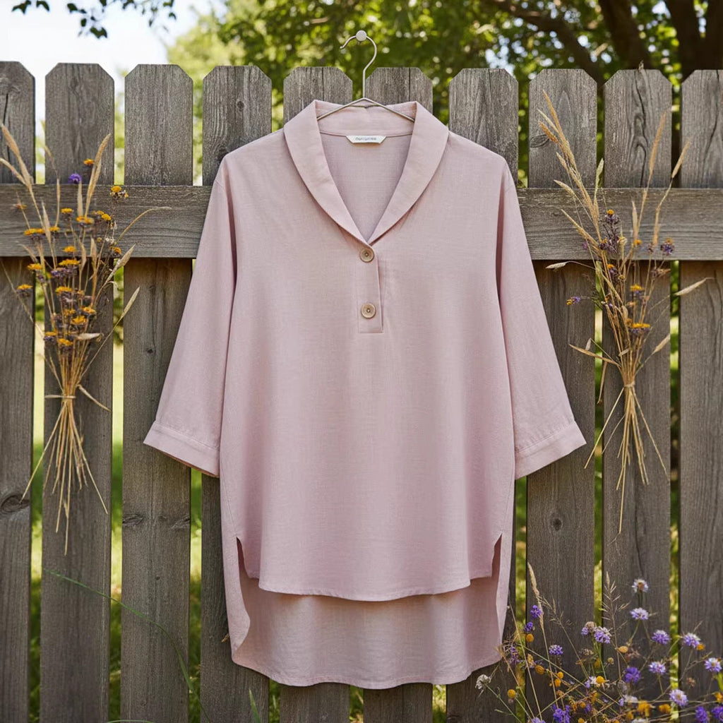 Damen Elegantes Hemd mit modernem Kragen und Knopfdetails