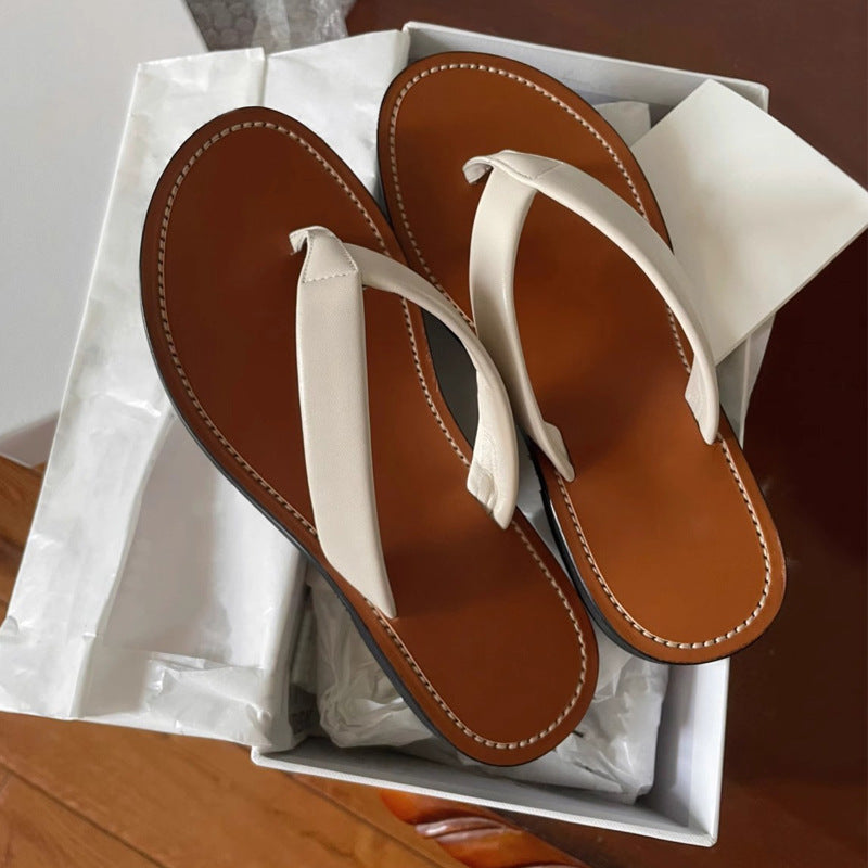 Damen Edle Zehentrenner-Sandalen mit hochwertigem Riemendesign und komfortablem Fußbett Shopnory