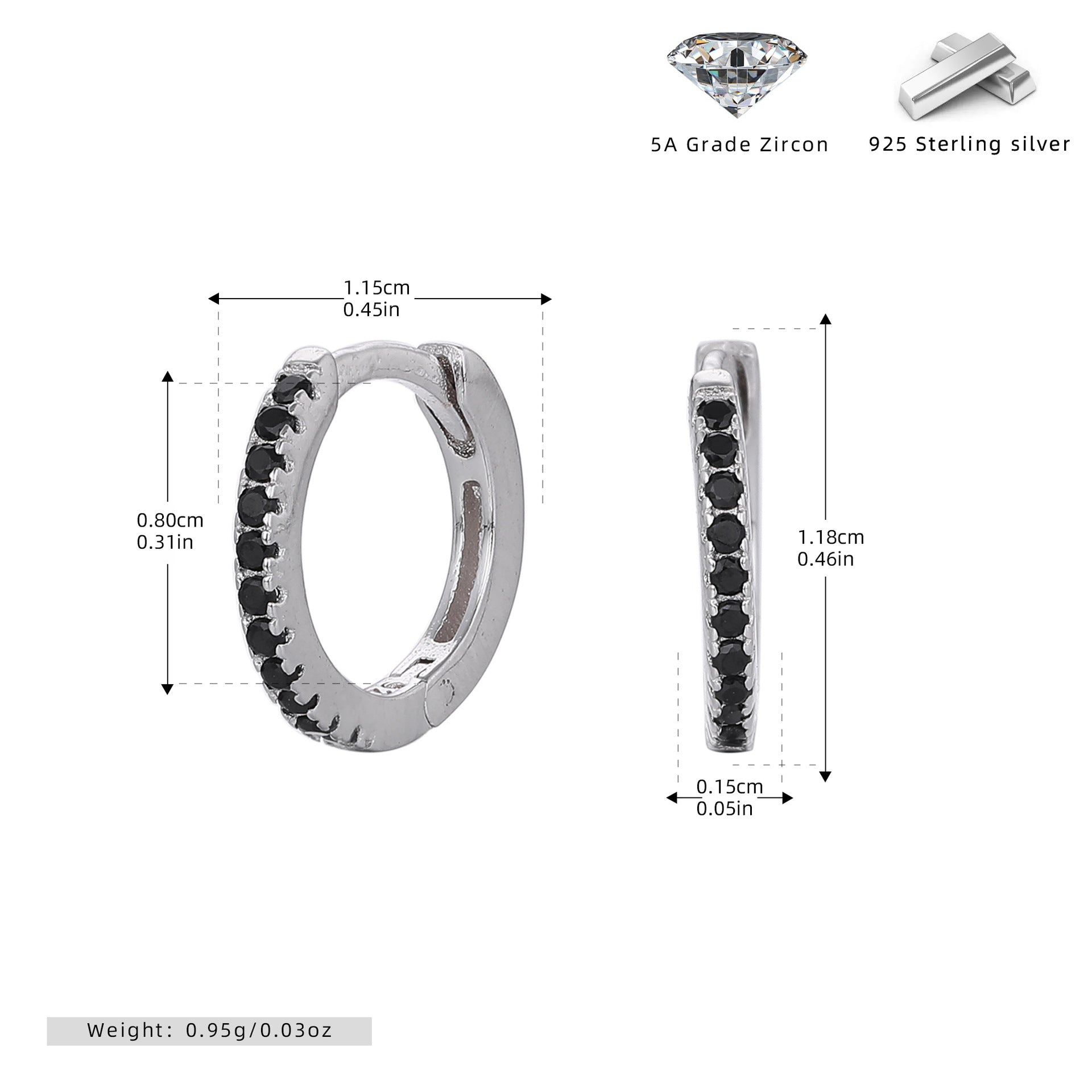 Damen Creolen mit funkelnden Zirkonsteinen in elegantem Design Shop Nory