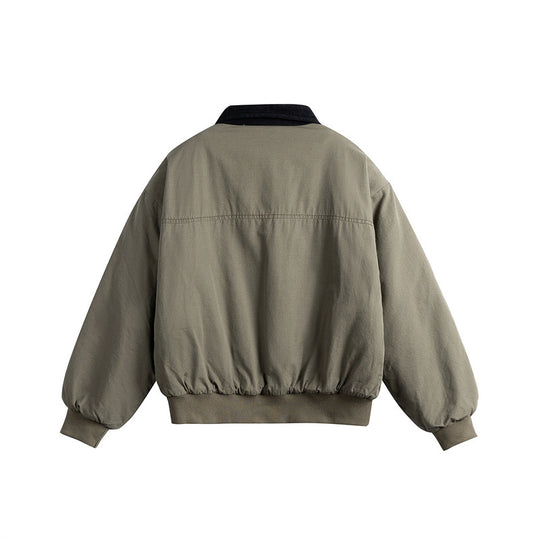 Herren Kurz geschnittene Utility-Blousonjacke mit Kordkragen und aufgesetzten Pattentaschen Shop Nory