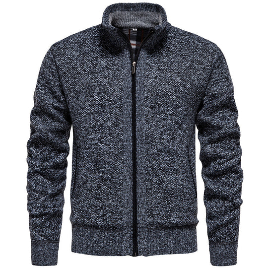 Herren Strickjacke mit hohem Kragen und praktischem Reißverschluss Shopnory