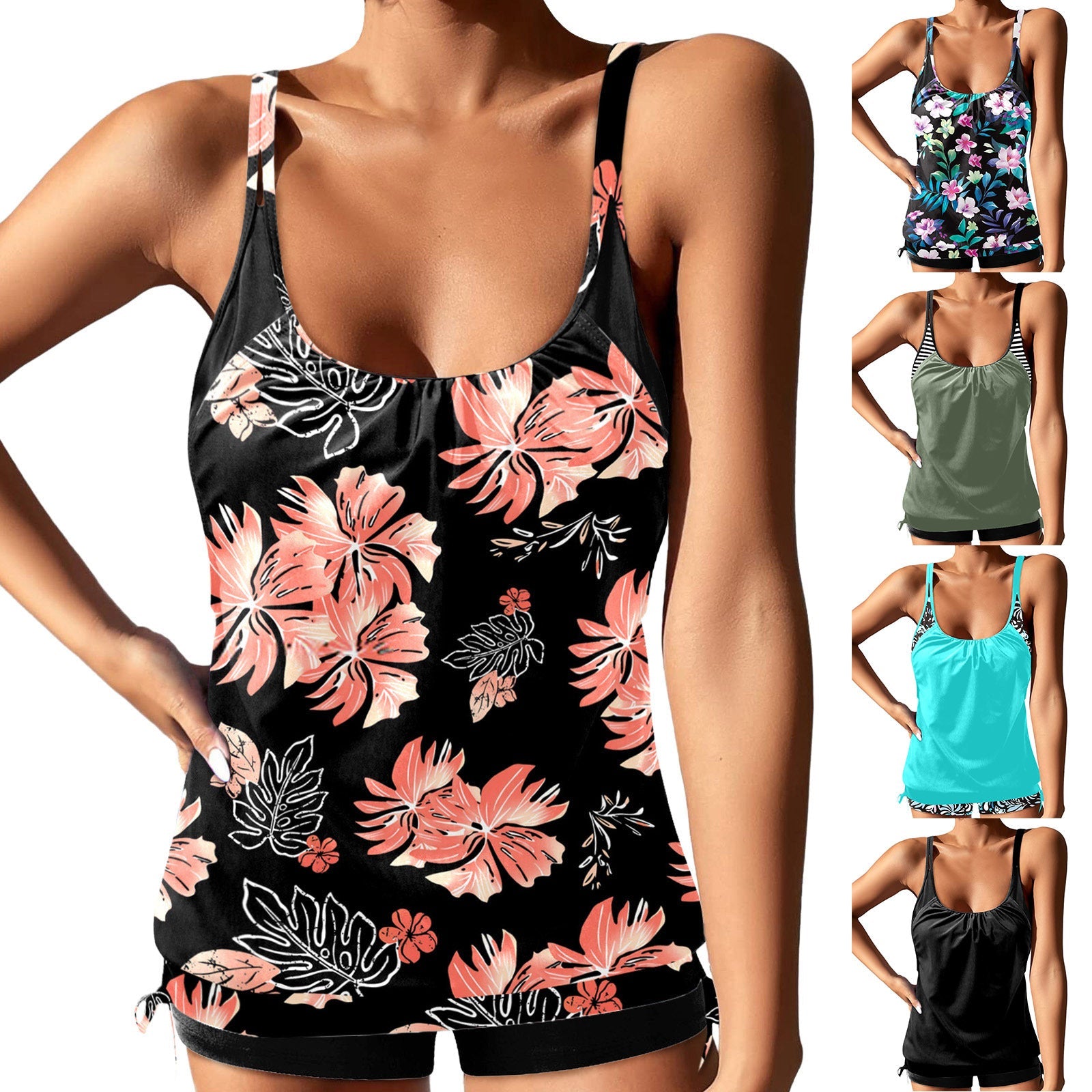 Damen Tankini-Set mit femininem Design und modischen Akzenten
