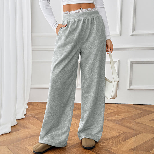 Damen Komfortweite Jersey-Loungehose mit hohem Elastikbund Shop Nory