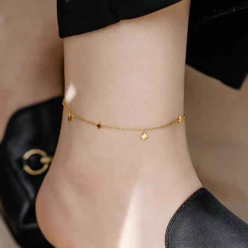 Damen Minimalistische Sternanhänger Fußkettchen Shop Nory