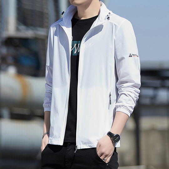 Herren Ultraleichte Wind- und Regenjacke mit Kapuze, Packfunktion und Reißverschlusstaschen Shop Nory