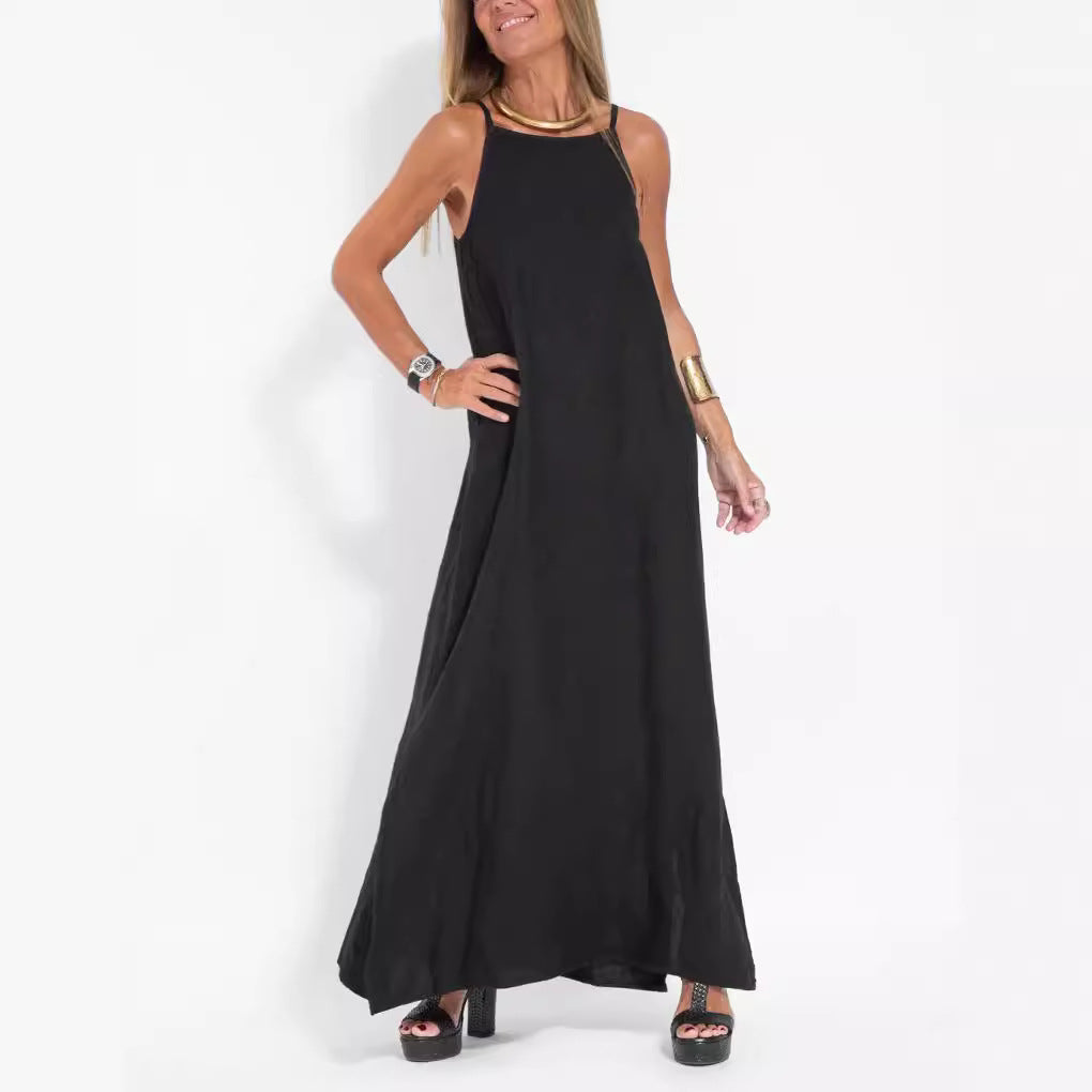 Damen Maxi-Kleid mit elegantem Schnitt und feinen Trägern