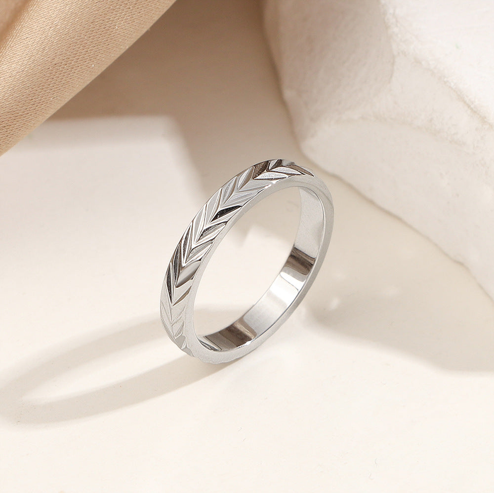 Damen Ringband mit strukturiertem Blattdesign Shop Nory