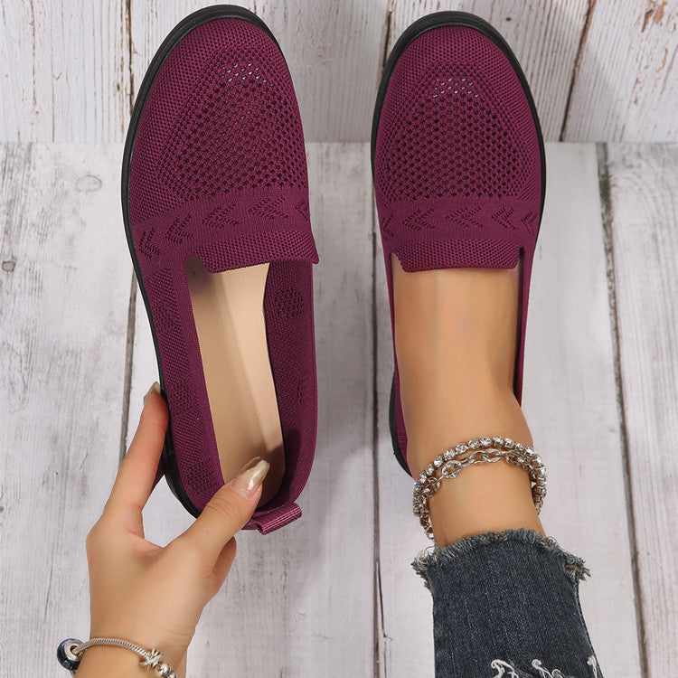 Damen luftige Slip-On Sneakers mit atmungsaktivem Netzmaterial