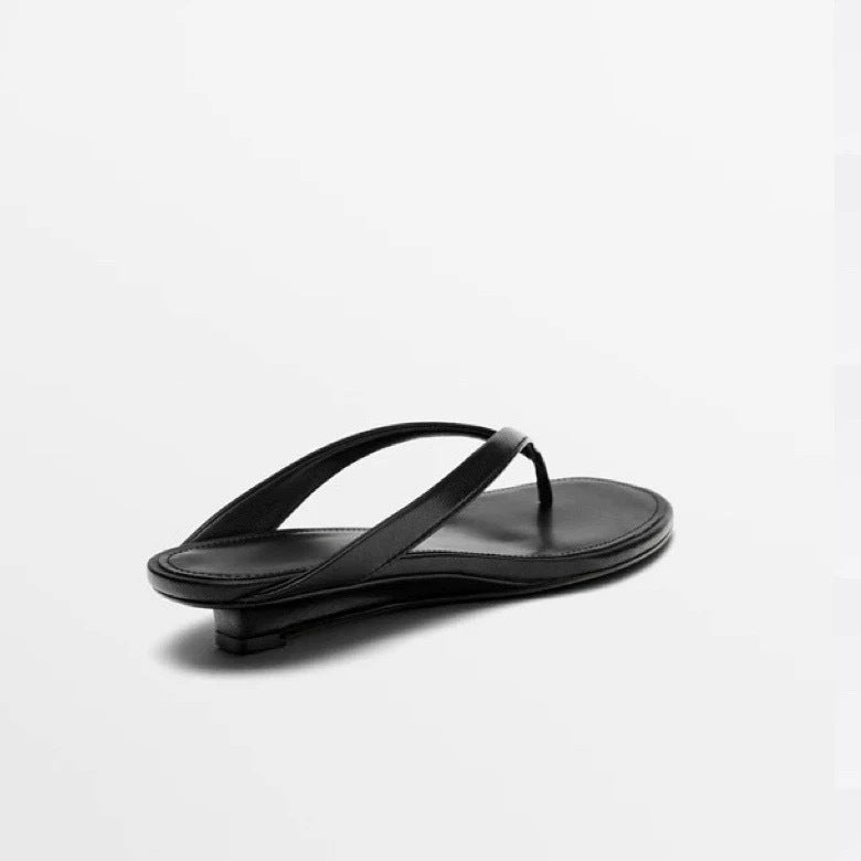 Damen elegante Zehentrenner-Sandalen mit minimalistischem Riemendesign
