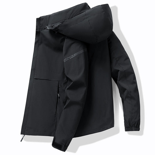 Herren Funktionale Outdoor-Jacke mit verstellbarem Kapuzendesign Shop Nory
