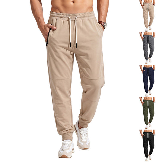 Herren Slim-Fit Jogginghose mit Kordelzug, Reißverschlusstaschen und Rippbündchen Shop Nory